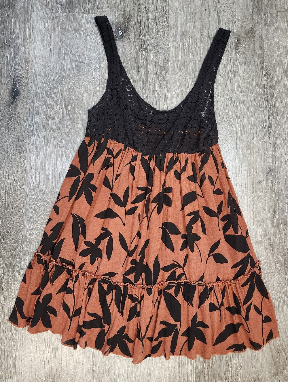 Urban Outfitters Crochet & Floral Tiered Minidress Size XS